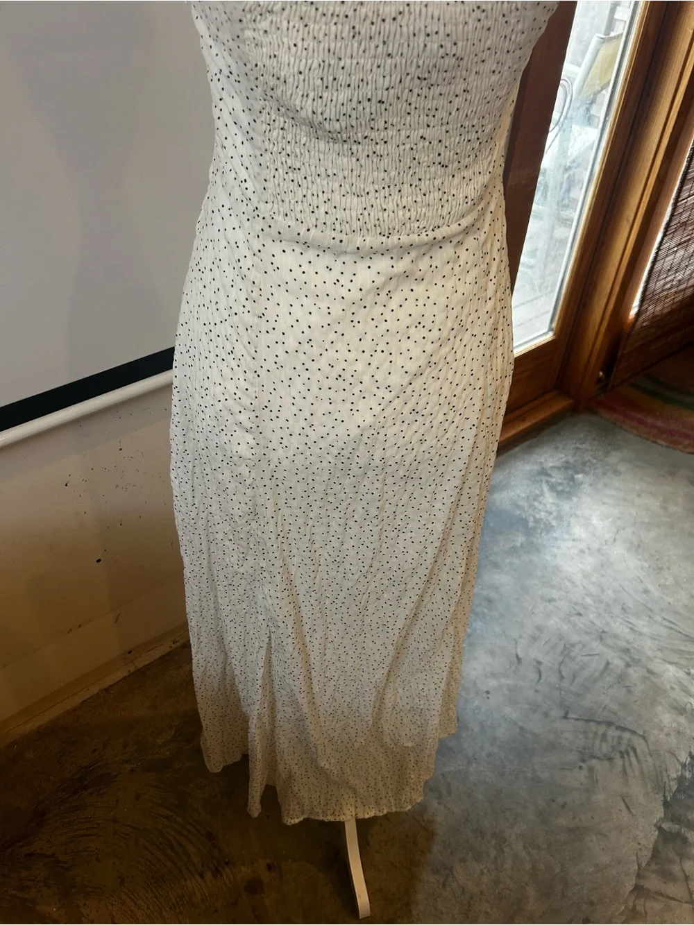 Dizzy Cream Maxi Dress with Black Polka Dots - Picture 4 of 5